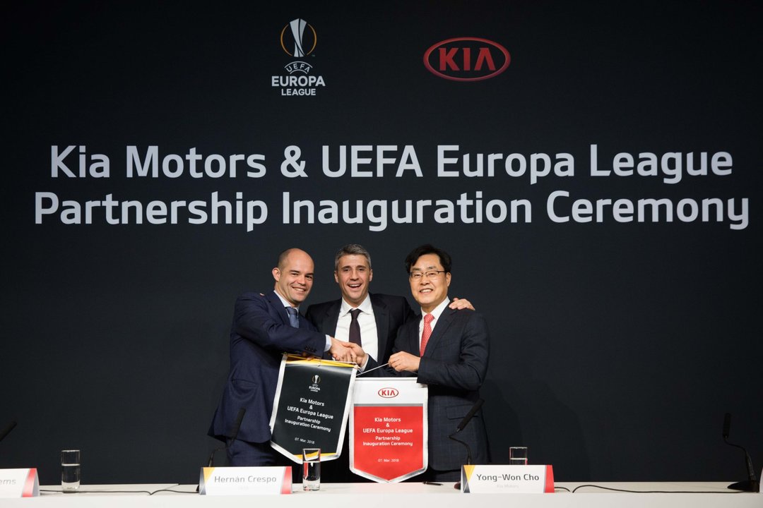 Kia Motors &amp; UEFA Europa League Partnership Inauguration Ceremony in Geneva, Switzerland, Wednesday, March 7, 2018. (Photo/Gero Breloer for Kia Motors)