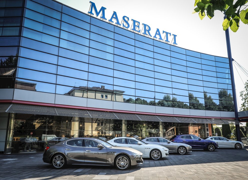 The line up of vehicles outside Maserati, Modena, Italy.

For use in Driven, Sept 1.