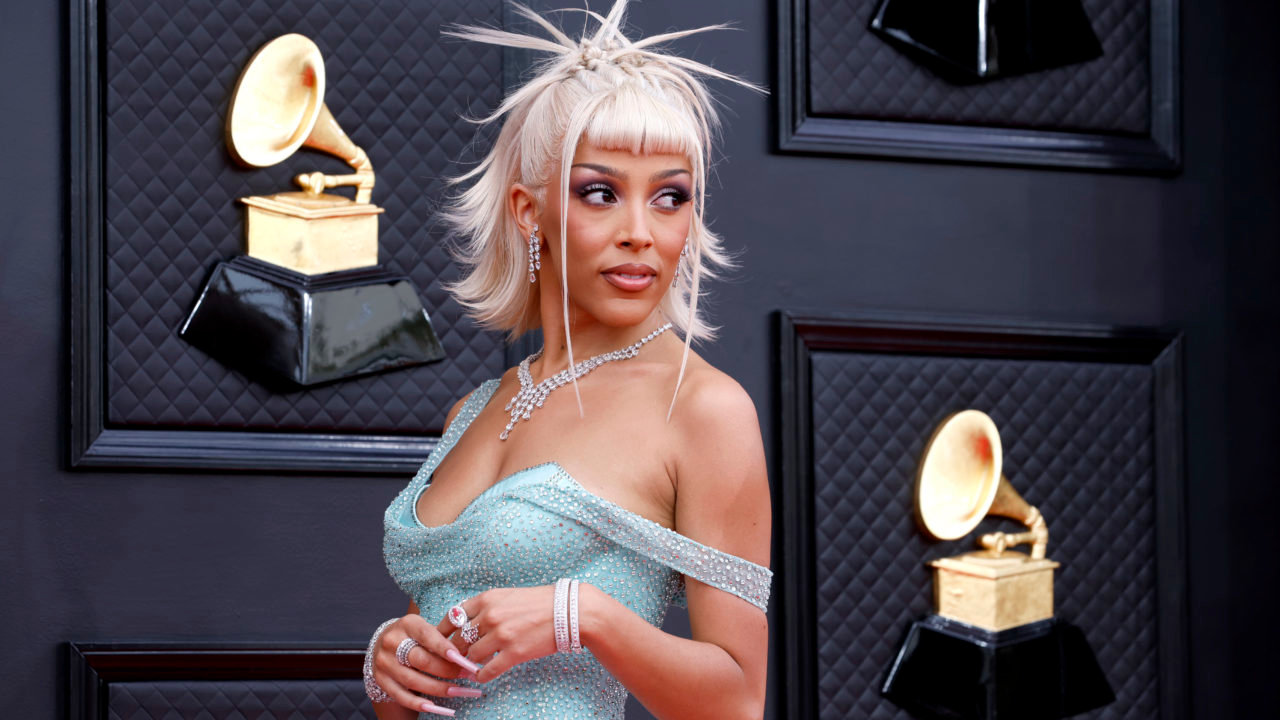 LAS VEGAS, NEVADA - APRIL 03: Doja Cat attends the 64th Annual GRAMMY Awards at MGM Grand Garden Arena on April 03, 2022 in Las Vegas, Nevada. (Photo by Frazer Harrison/Getty Images for The Recording Academy )
