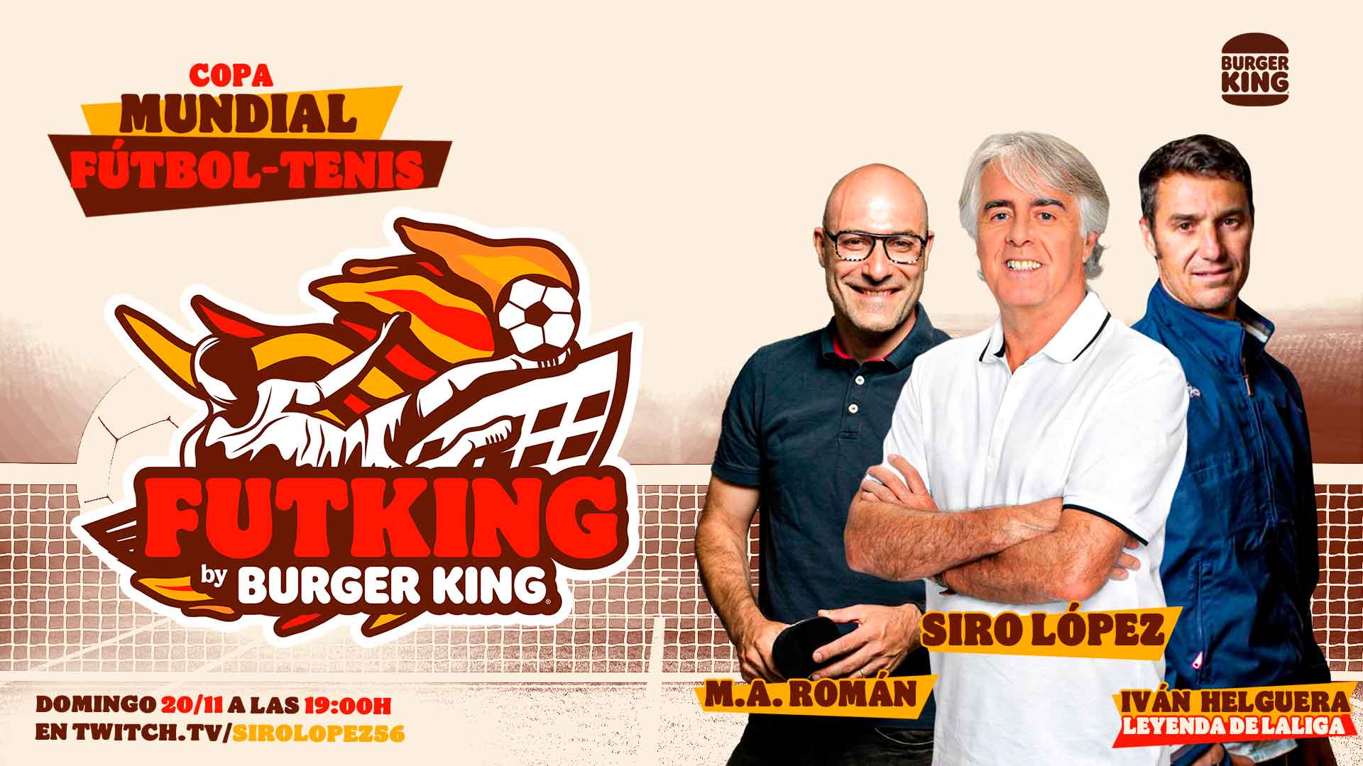 Burger King, retransmite el fútbol-tenis